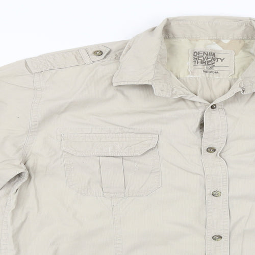 Denim Seventy3  Mens Beige    Button-Up Size M