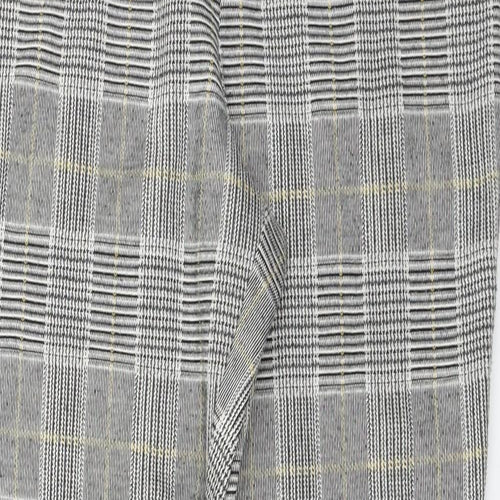 H&M Womens Grey Check  Trousers  Size M L24 in