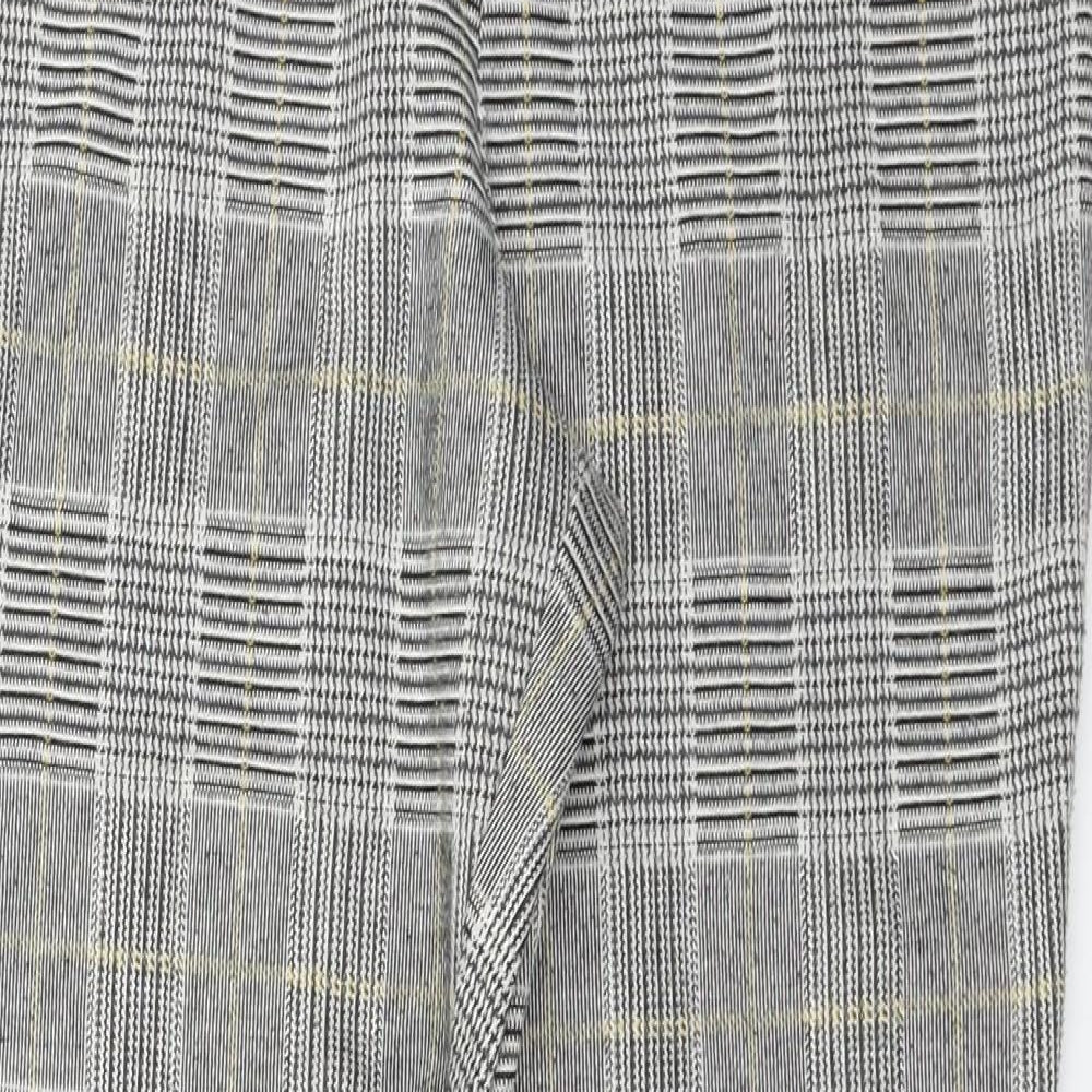 H&M Womens Grey Check  Trousers  Size M L24 in
