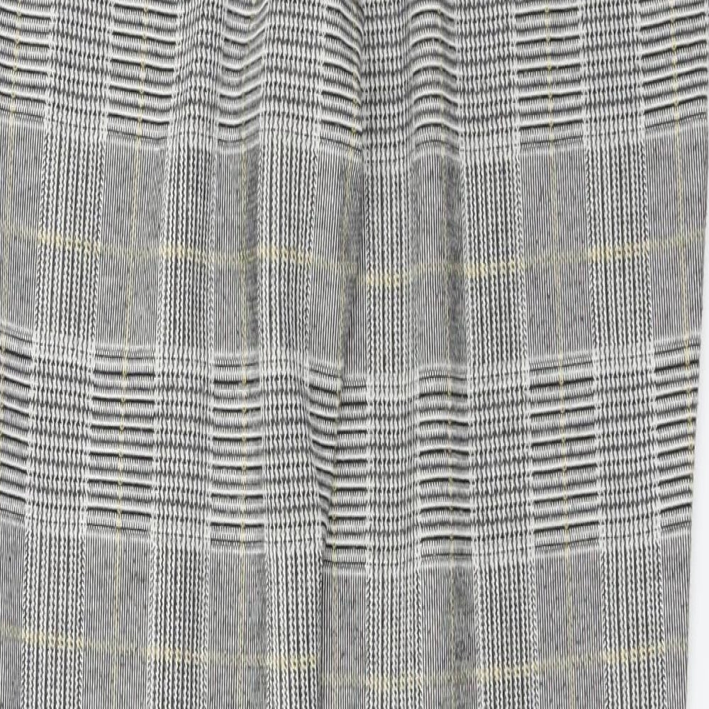 H&M Womens Grey Check  Trousers  Size M L24 in