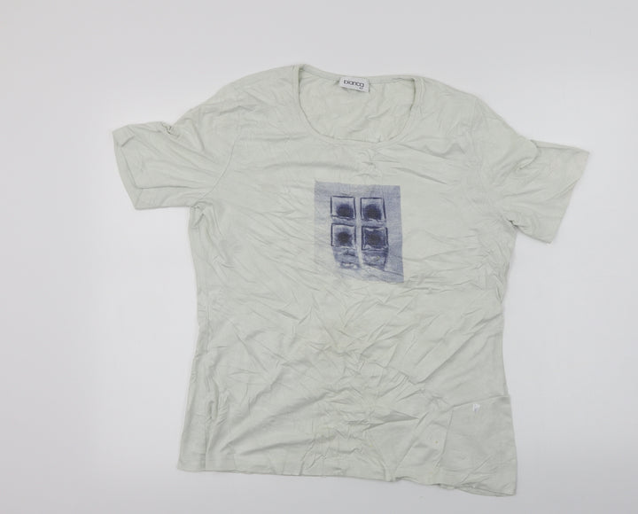 Bianca Womens Ivory Basic T-Shirt Size 14