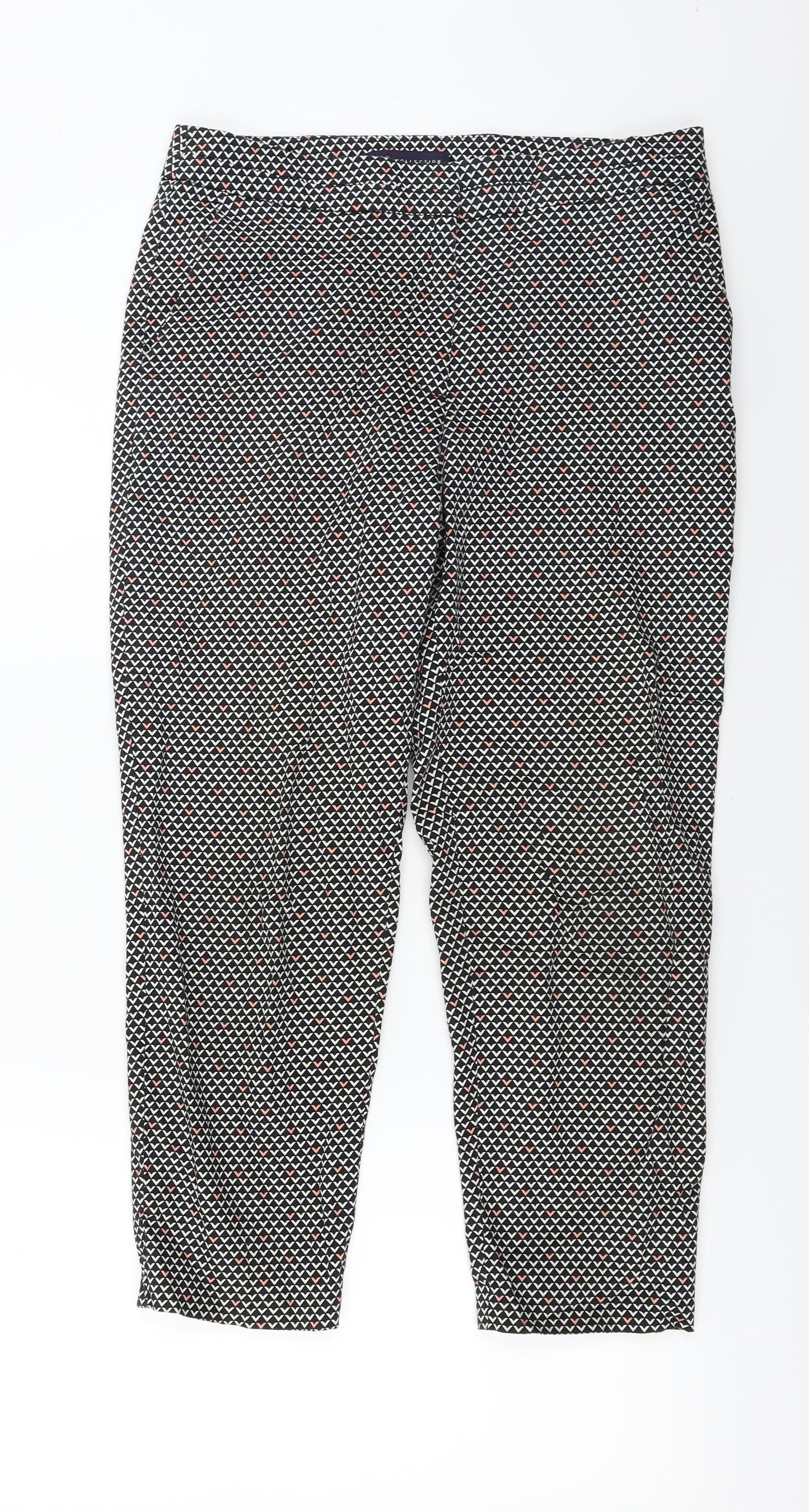 Marks and Spencer Womens Black Herringbone  Trousers  Size 10 L22 in