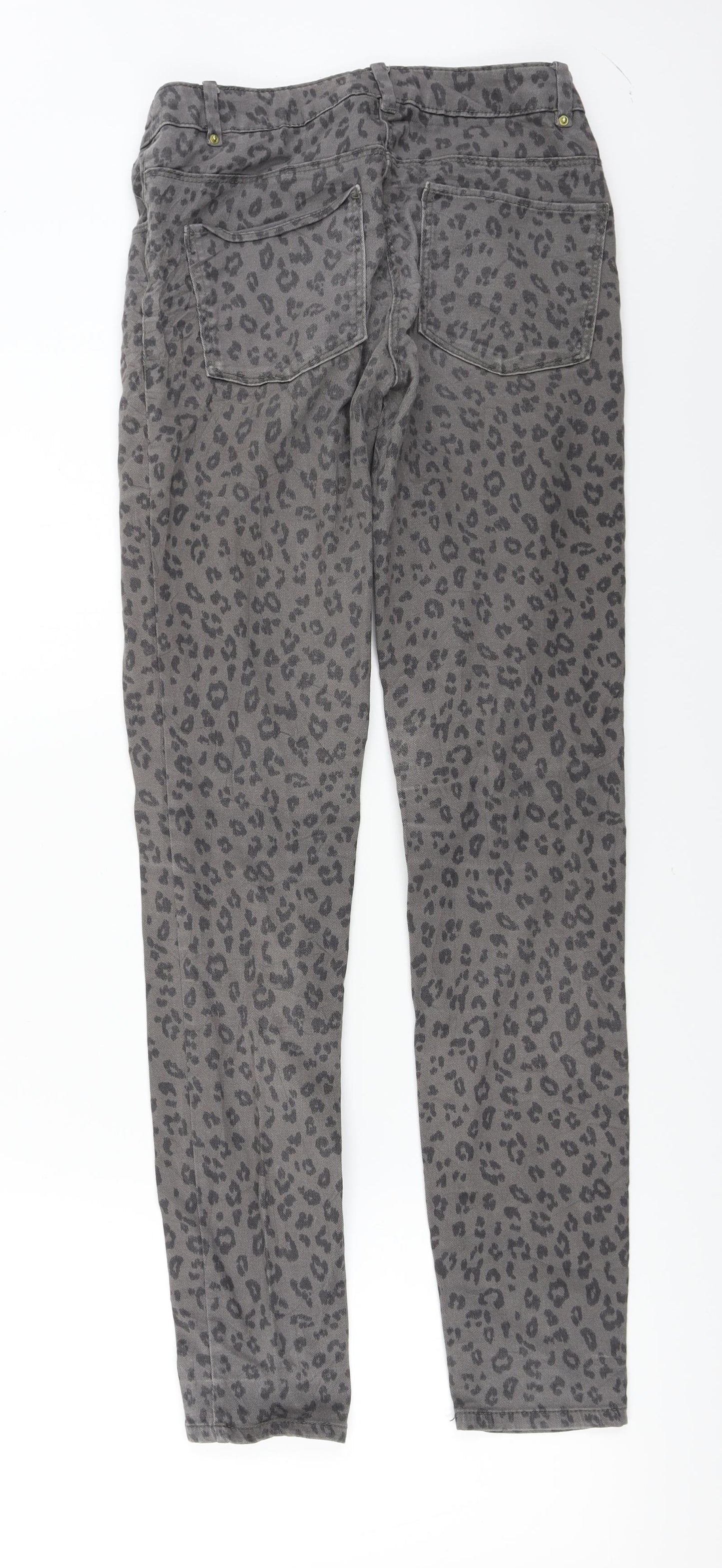 H&M  Womens Grey Animal Print  Skinny Jeans Size 6 L28 in