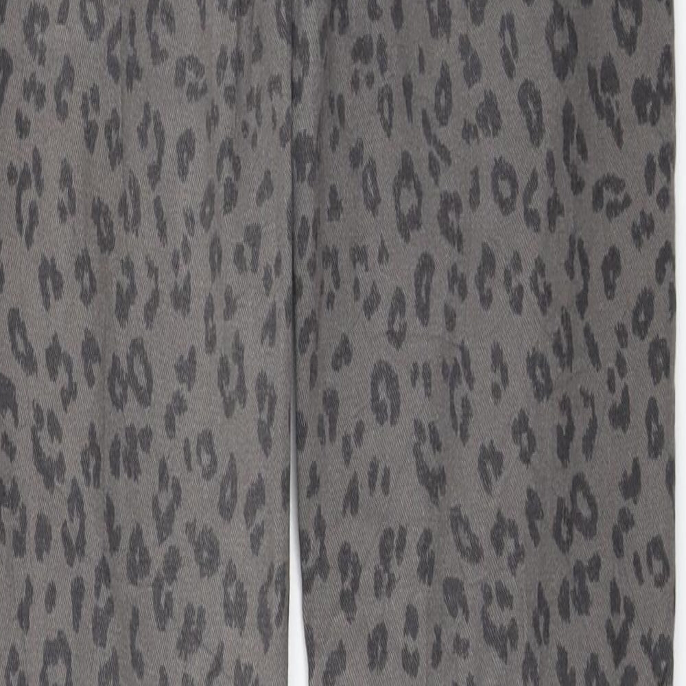 H&M  Womens Grey Animal Print  Skinny Jeans Size 6 L28 in