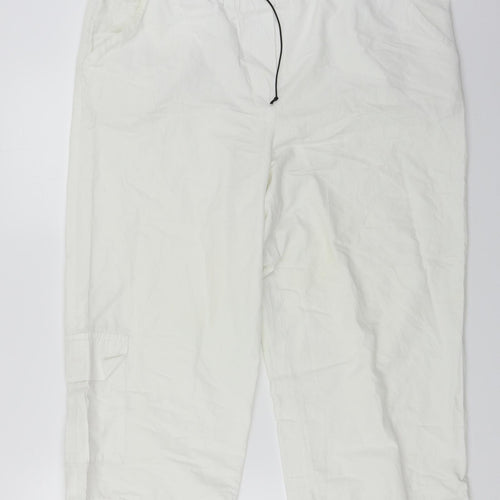 Preworn  Womens White   Cropped Trousers Size 34 in L21 in