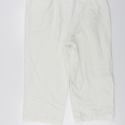 Preworn  Womens White   Cropped Trousers Size 34 in L21 in