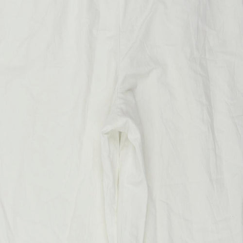 Preworn  Womens White   Cropped Trousers Size 34 in L21 in