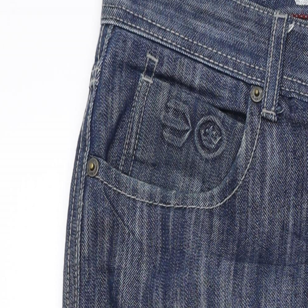 Crosshatch Mens Blue  Denim Straight Jeans Size 32 in L32 in