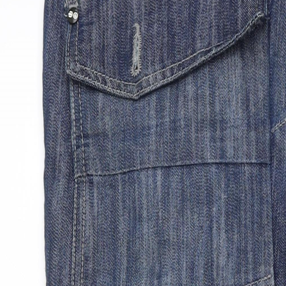 Crosshatch Mens Blue  Denim Straight Jeans Size 32 in L32 in