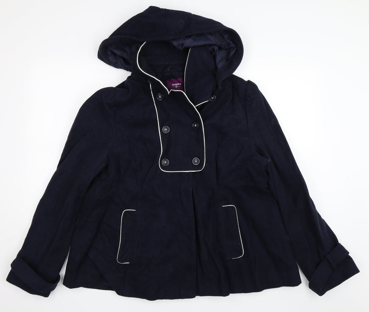 New Look Womens Blue Overcoat Coat Size 18