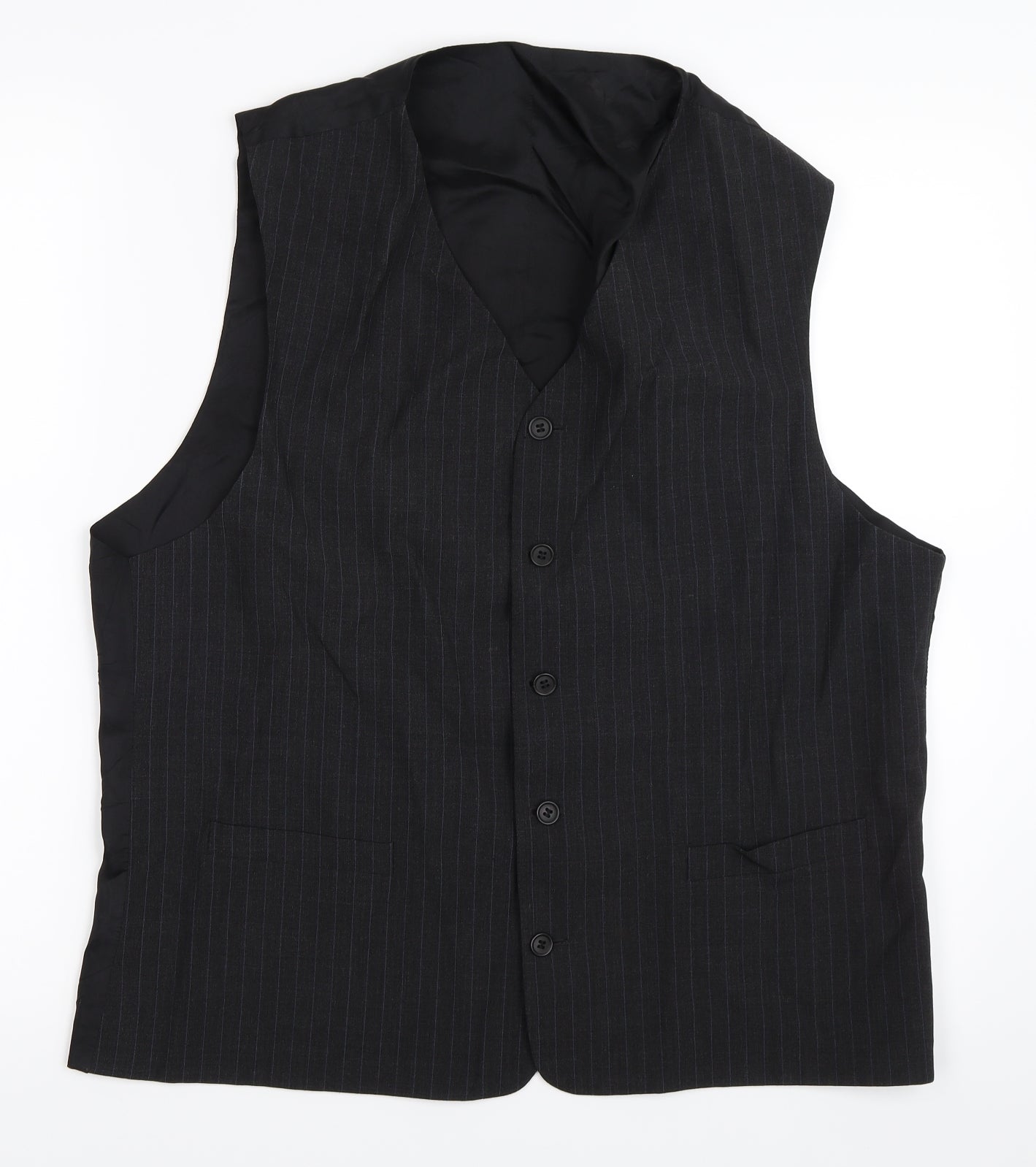 Preworn Mens Black   Jacket Suit Waistcoat Size 44