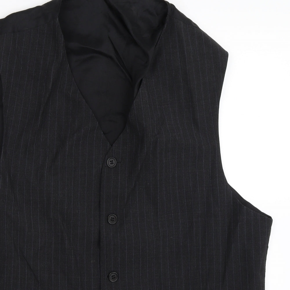 Preworn Mens Black   Jacket Suit Waistcoat Size 44