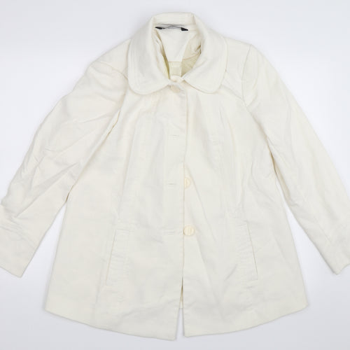 BM Collection Womens Ivory   Overcoat Coat Size 12