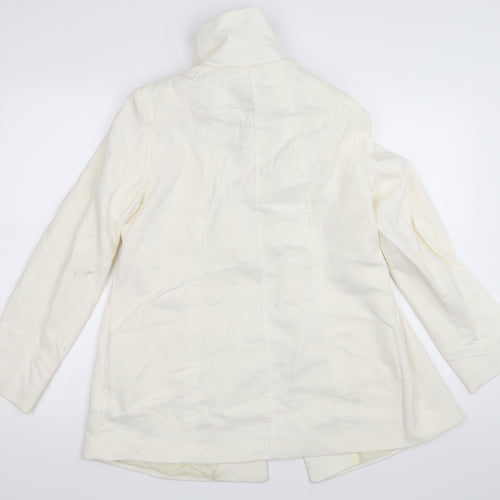 BM Collection Womens Ivory   Overcoat Coat Size 12