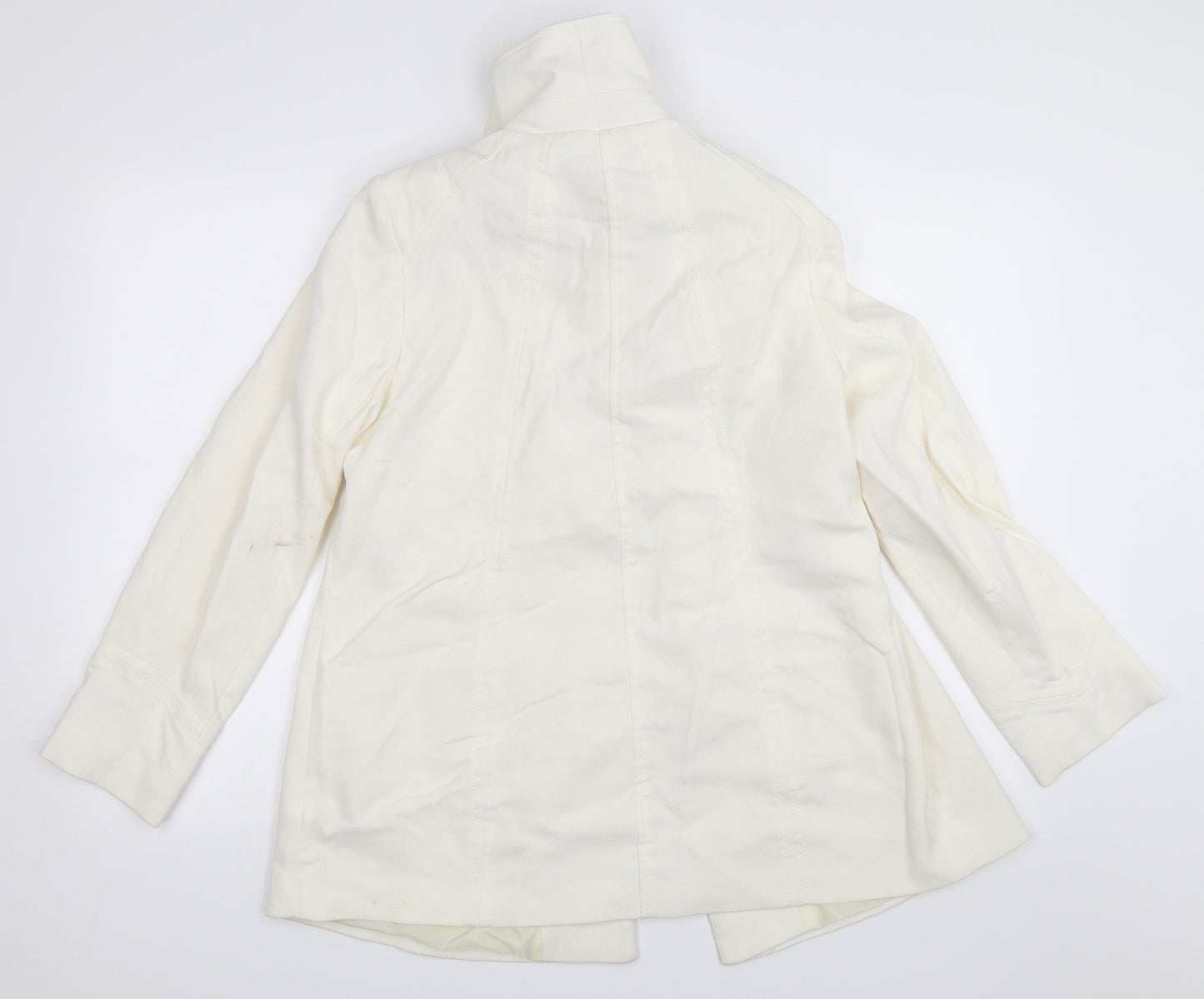 BM Collection Womens Ivory   Overcoat Coat Size 12