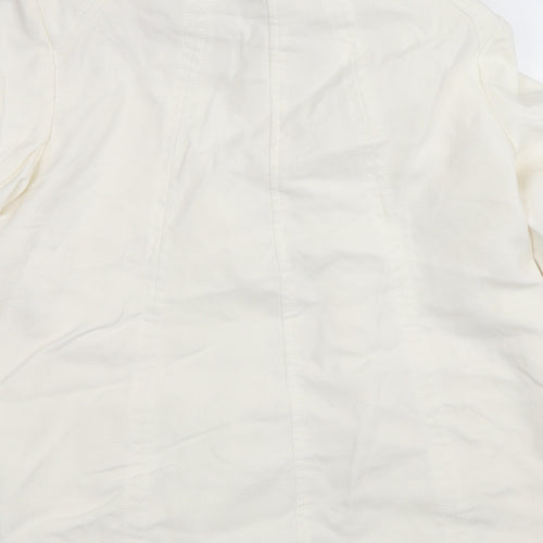 BM Collection Womens Ivory   Overcoat Coat Size 12