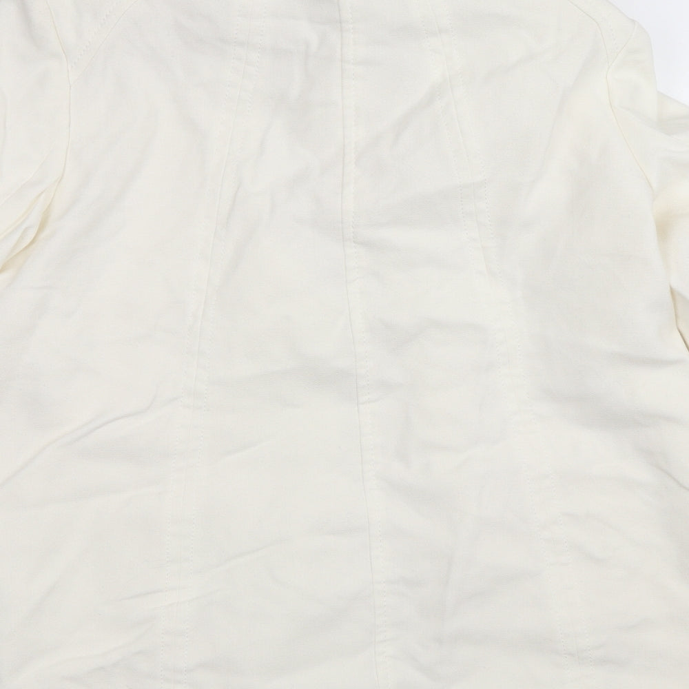 BM Collection Womens Ivory   Overcoat Coat Size 12