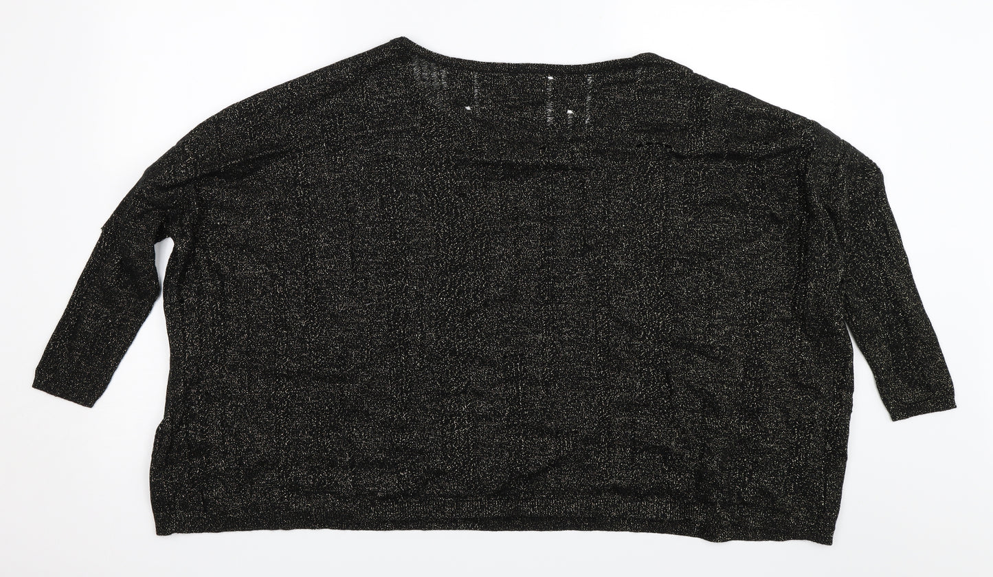 18 & East Womens Black   Pullover Jumper Size S