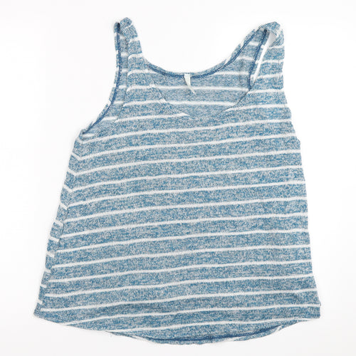 Preworn Womens Blue Striped  Basic Tank Size 14