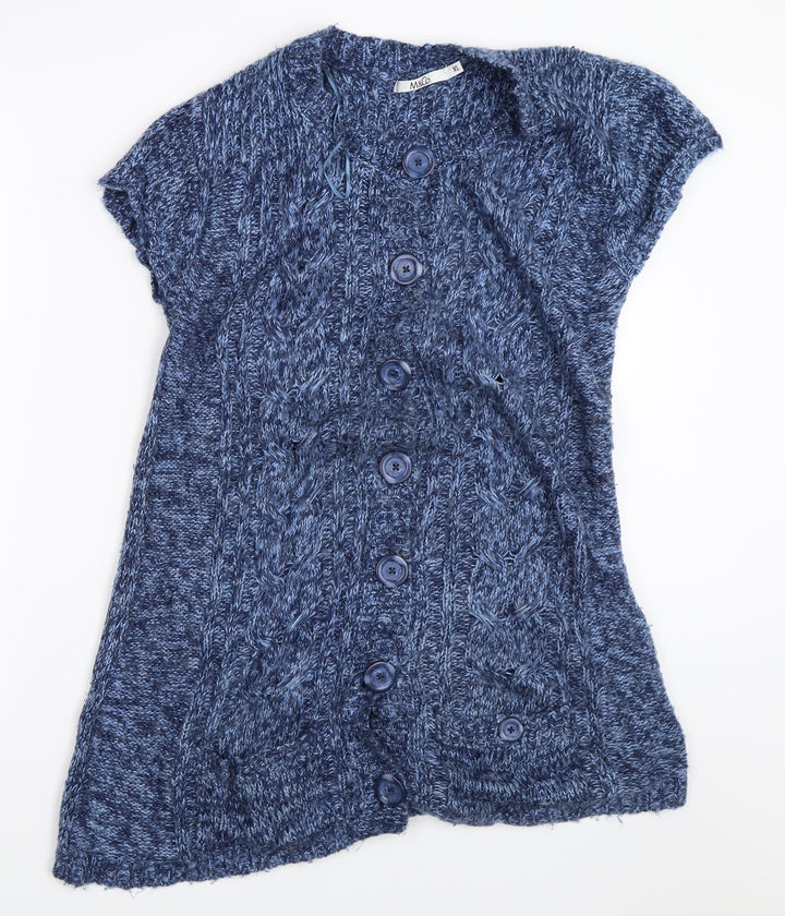 M&Co Womens Blue Cardigan Jumper Size XL
