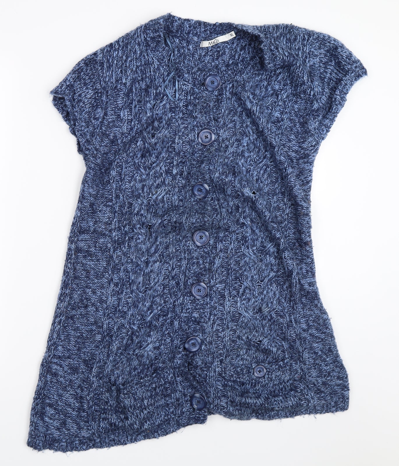 M&Co Womens Blue   Cardigan Jumper Size XL