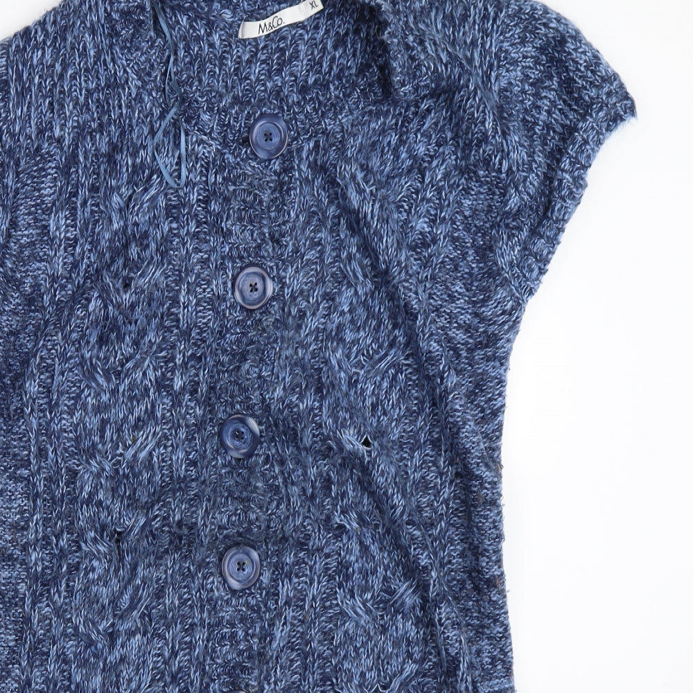 M&Co Womens Blue   Cardigan Jumper Size XL