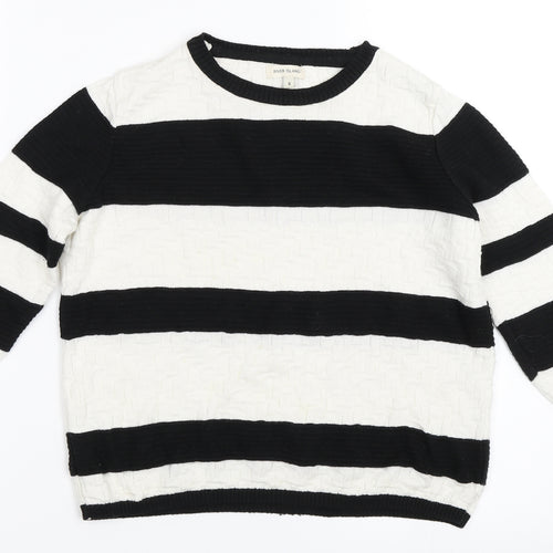 River Island Womens Black Striped  Pullover Jumper Size 6