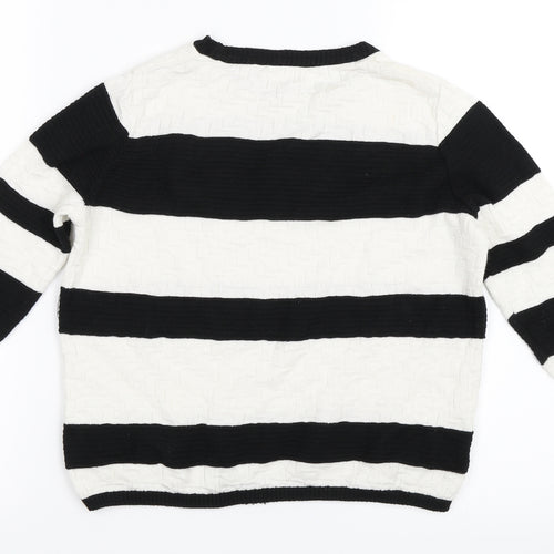 River Island Womens Black Striped  Pullover Jumper Size 6