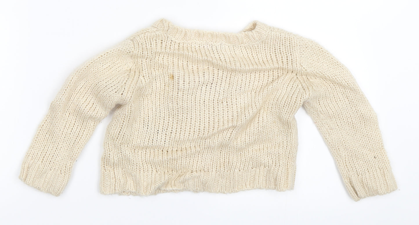 F&F Girls Beige   Pullover Jumper Size 12-18 Months