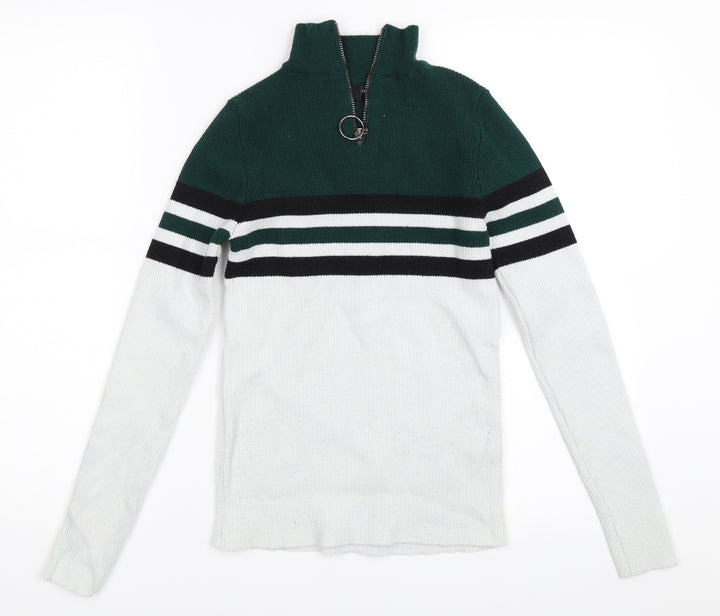 New Look Womens Green Henley Sweatshirt Size 12