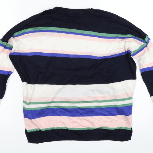 Marks and Spencer Womens Blue Striped  Pullover Jumper Size M