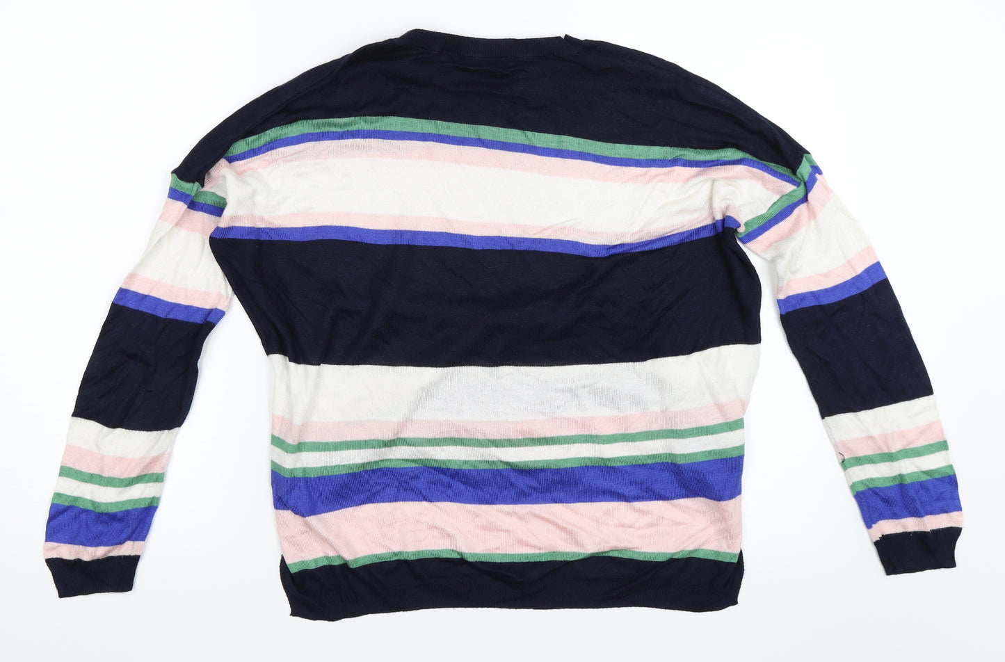 Marks and Spencer Womens Blue Striped  Pullover Jumper Size M