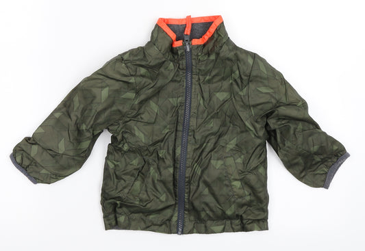 Front view of Preworn boys’ green windbreaker coat, size 2, years