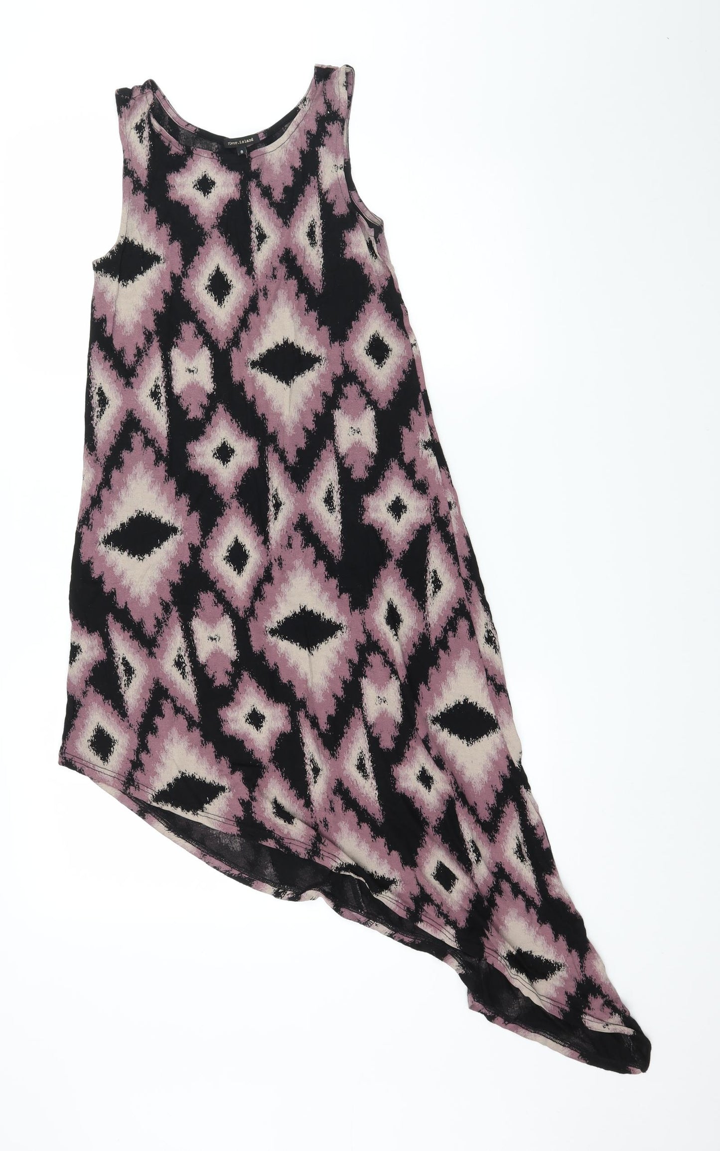 River Island Womens Purple Geometric Jersey Basic Tank Size 8