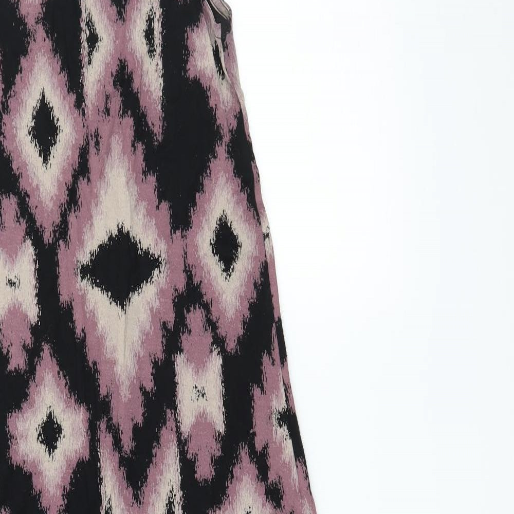 River Island Womens Purple Geometric Jersey Basic Tank Size 8