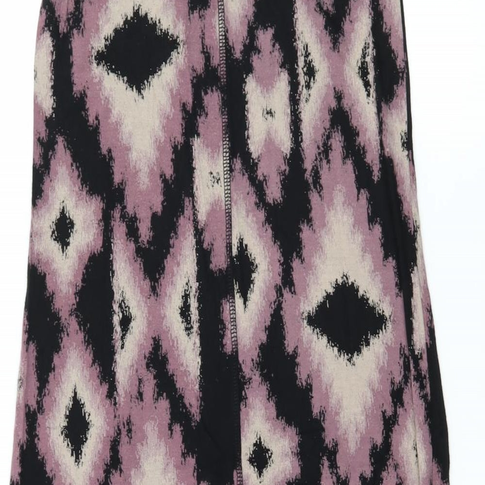 River Island Womens Purple Geometric Jersey Basic Tank Size 8