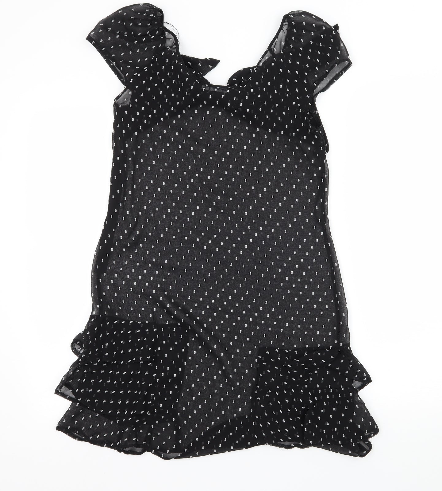 Atmosphere Womens Black Polka Dot Chiffon Slip Dress  Size 8