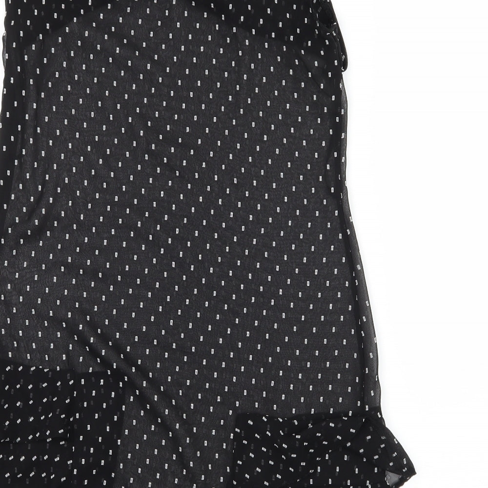 Atmosphere Womens Black Polka Dot Chiffon Slip Dress  Size 8