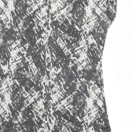 Internacionale Womens Grey Geometric Jersey Basic T-Shirt Size 8