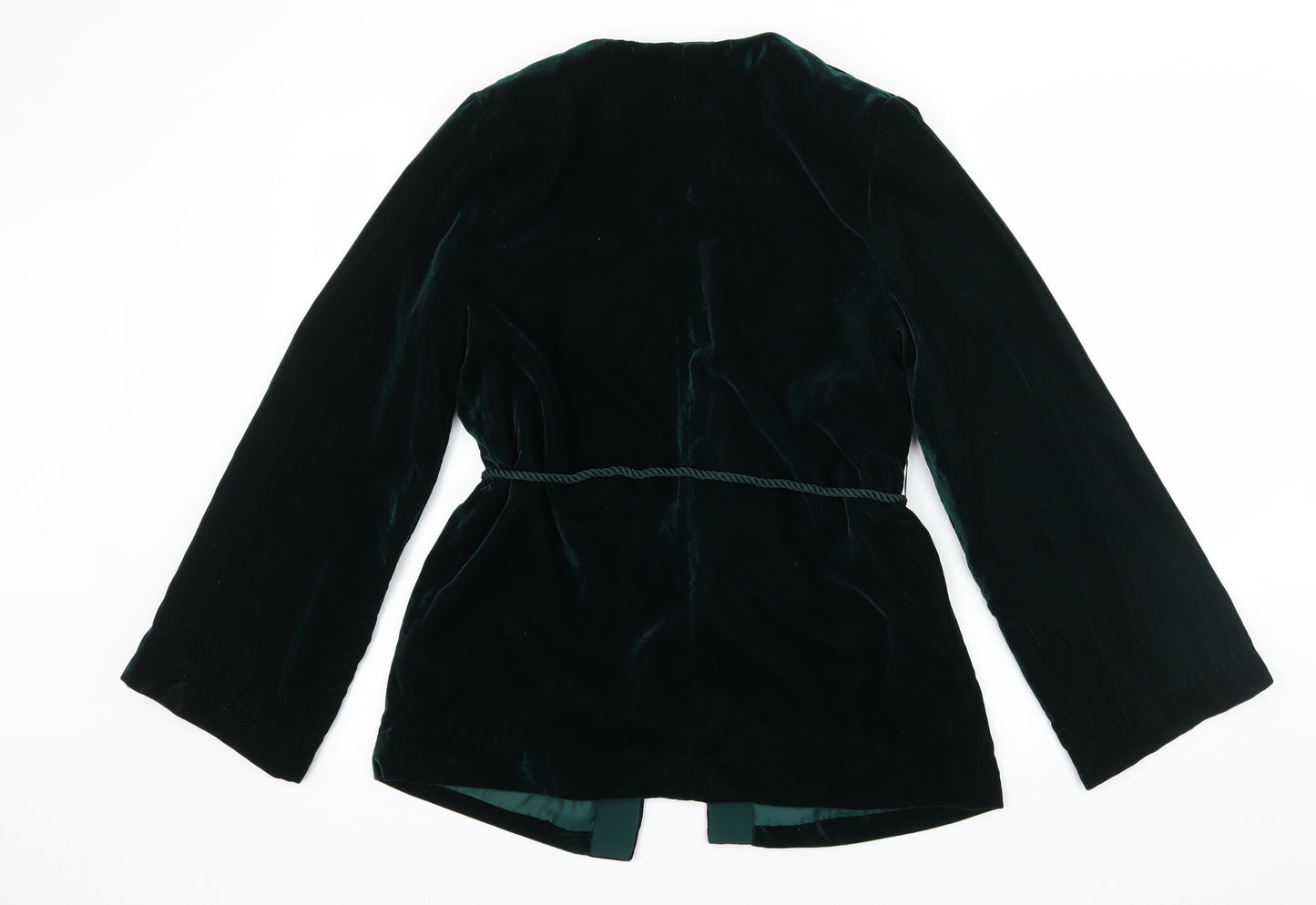 H&M Womens Green  Velvet Jacket Blazer Size 8