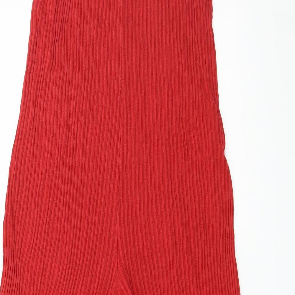 Zara Womens Red  Jersey Jumpsuit One-Piece Size S L28 in
