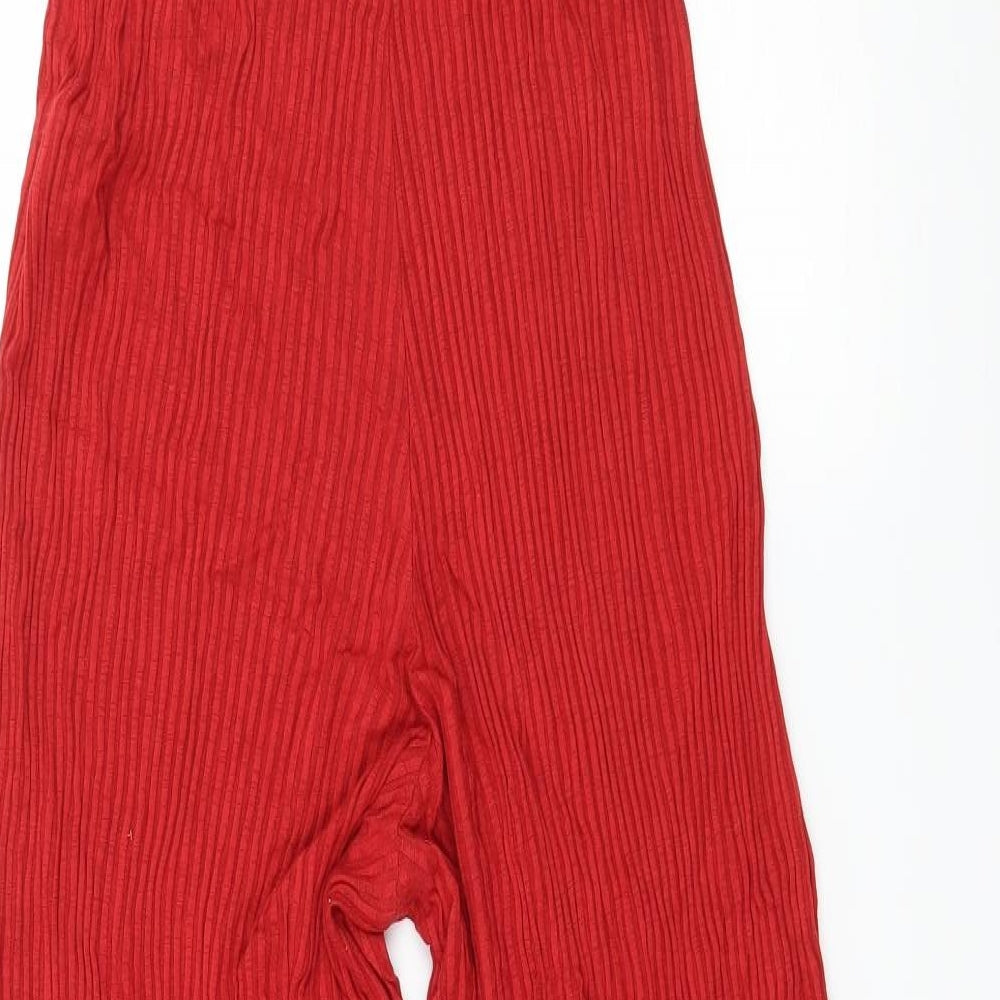 Zara Womens Red  Jersey Jumpsuit One-Piece Size S L28 in