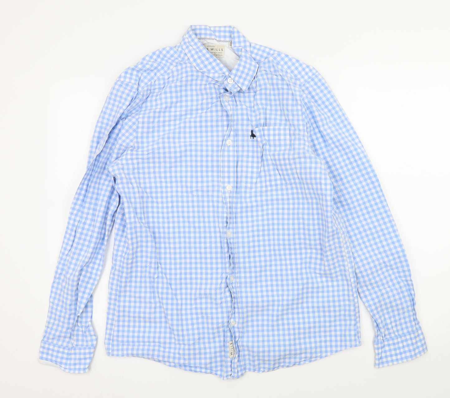 Jack Wills Mens Blue Check   Button-Up Size S