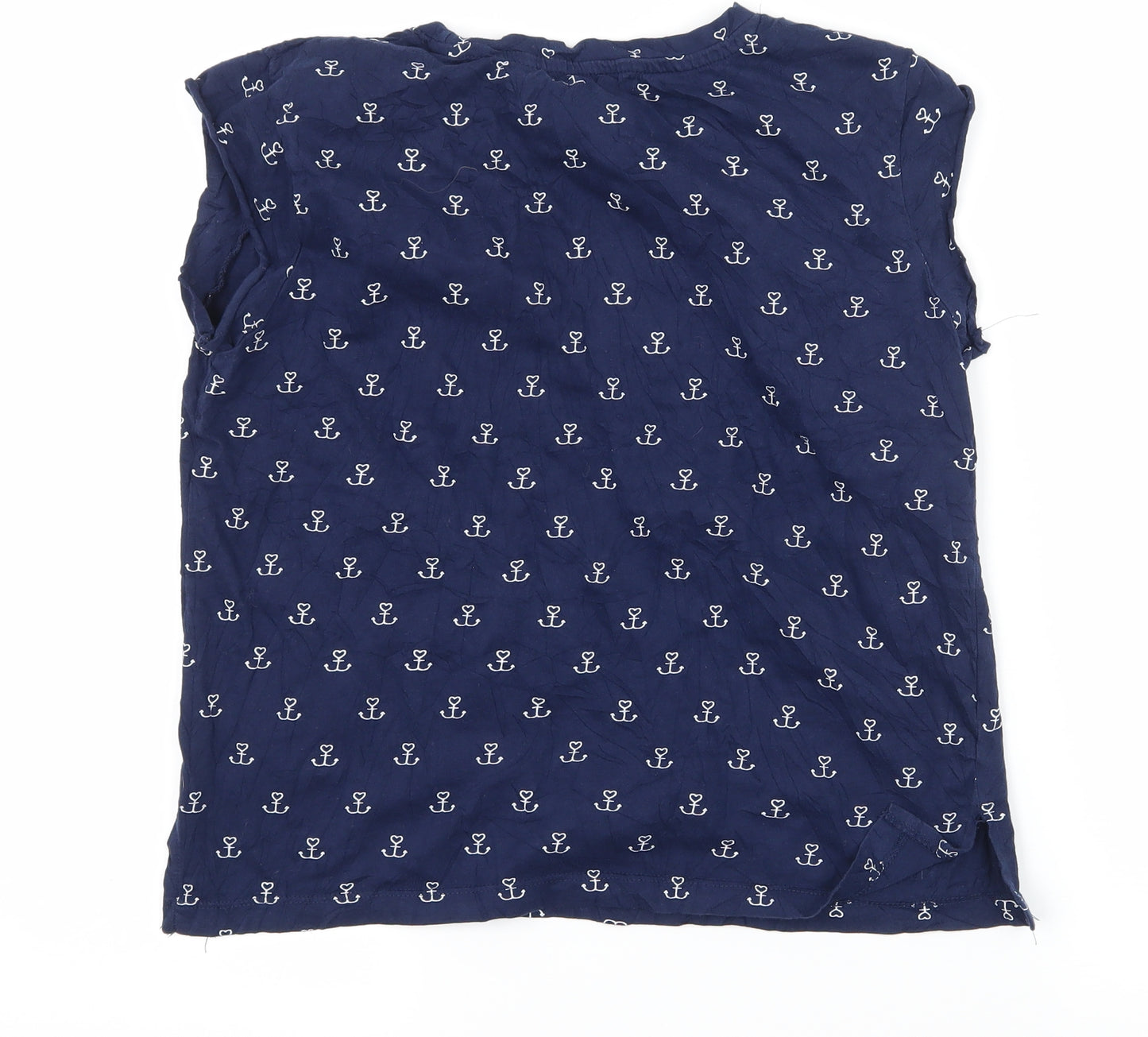 Pull&Bear Womens Blue Geometric Jersey Basic T-Shirt Size S  - Girls on Board