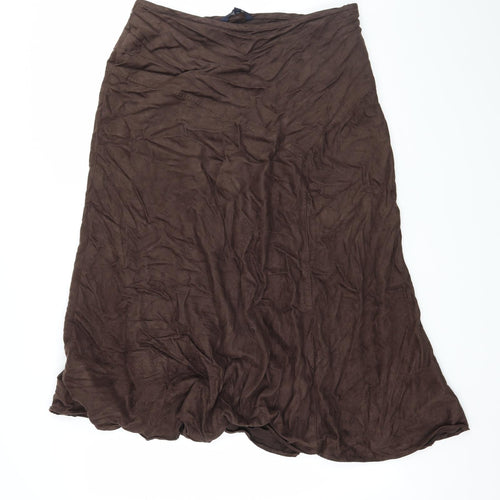 Maine Womens Brown  Velour Flare Skirt Size 14