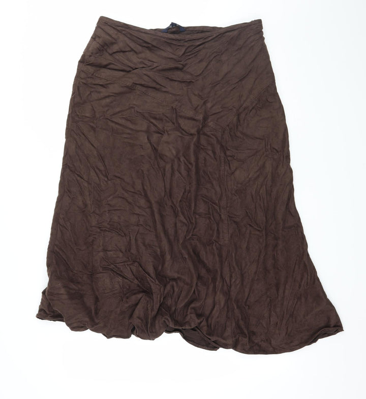 Maine Womens Brown Velour Flare Skirt Size 14