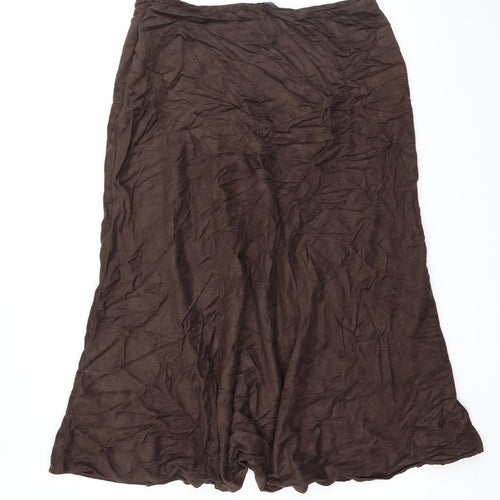 Maine Womens Brown  Velour Flare Skirt Size 14