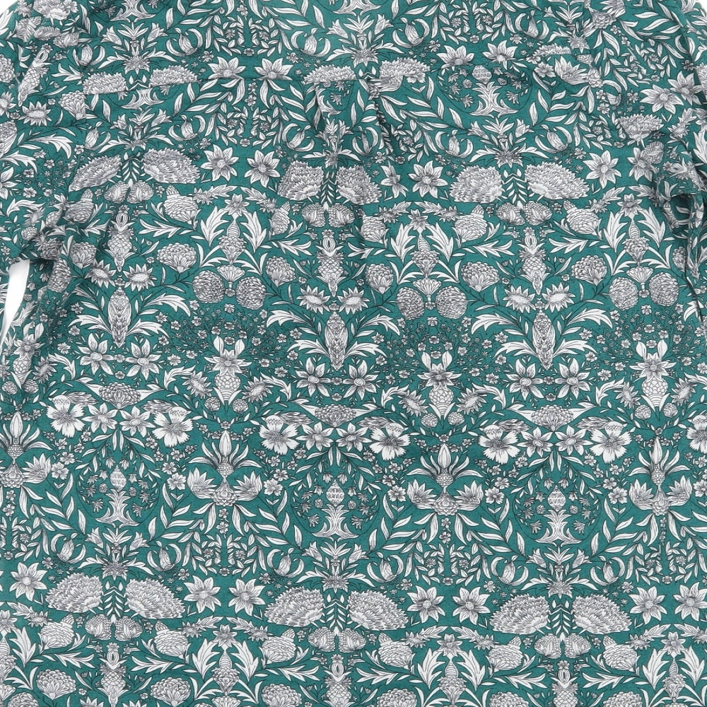 H&M Womens Green Paisley Jersey Basic T-Shirt Size XS