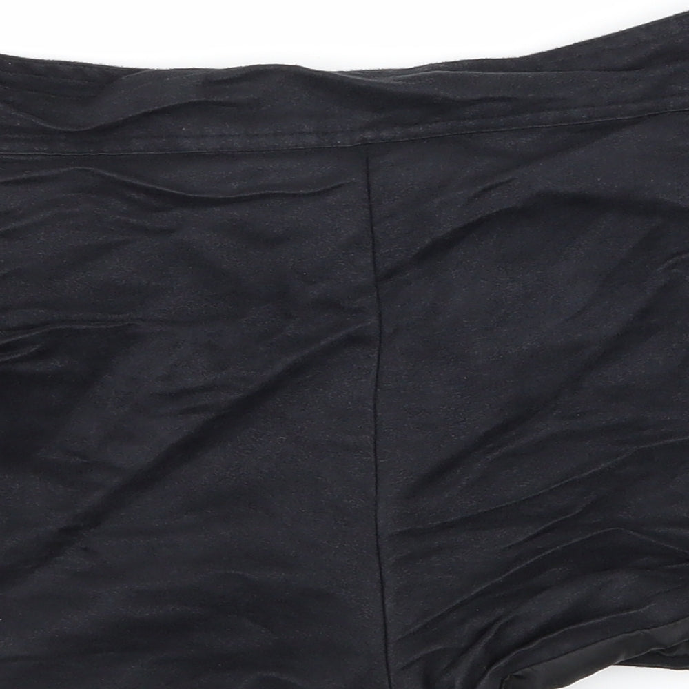 Preworn Womens Black  Velour Hot Pants Shorts Size M
