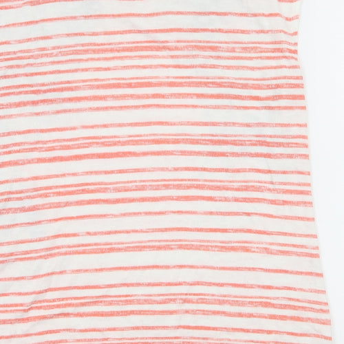 Bonmarché Womens Orange Striped Knit Basic T-Shirt Size 12